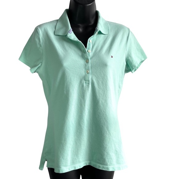 Tommy Hilfiger Tops - Tommy Hilfiger Green Classic Short Sleeve Collared Pique Polo Pullover SzM